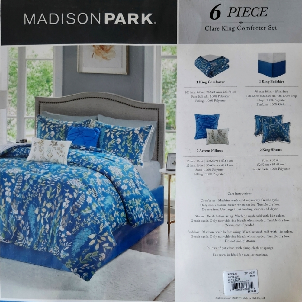 Madison Park King 6 Pc Bedroom Comforter Set